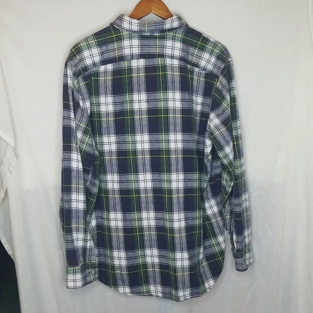 L.L.Bean 90s Button Down Plaid/Flannel Long Sleeve Shirt, Size Large - Picture 2 of 9